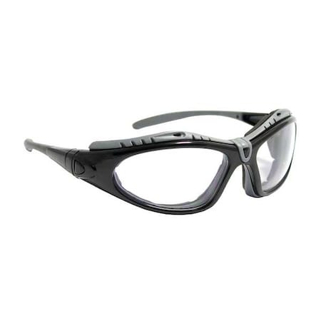 Bouton Optical Fuselage, Safety Glasses, Anti-Fog & Anti-Scratch, Black Lens, Black Frame, 1 PR 250-50-0420
