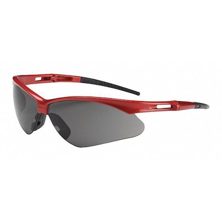 BOUTON OPTICAL 250-AN-10117, Anser Safety Glasses Red Frm, Gray Scratch-Resistant Lens (Pack-12)