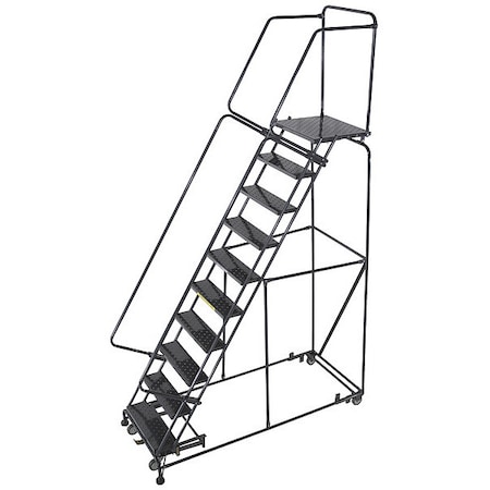 Ballymore 133 in H Steel Rolling Ladder, 10 Steps, 450 lb Load Capacity WA103228PSU