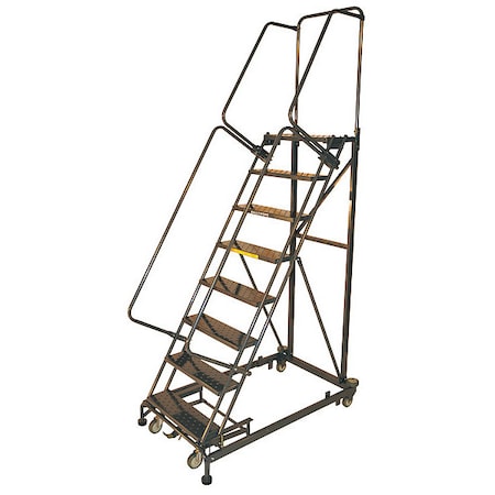 Ballymore 113 in H Steel Rolling Ladder, 8 Steps, 800 lb Load Capacity ML083214P