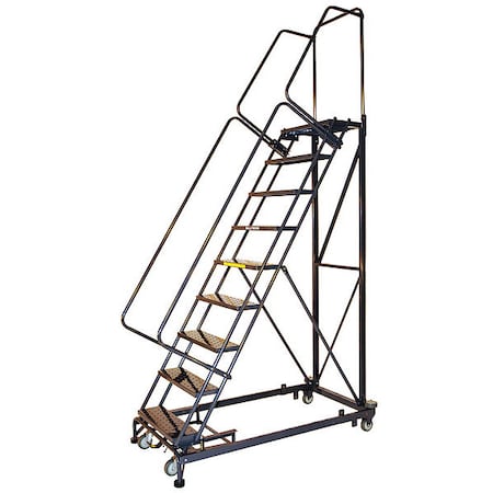 Ballymore 123 in H Steel Rolling Ladder, 9 Steps, 800 lb Load Capacity ML093214P