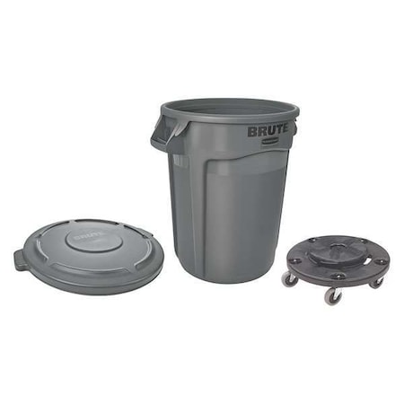 Rubbermaid Commercial 32 gal. Polyethylene Round Trash Can, Gray FG263100GRAY,FG263200GRAY,FG264000BLA