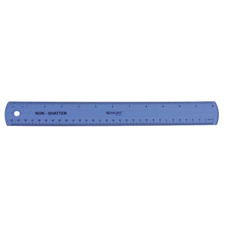 Westcott Ruler, Plastic, 12 In 14381
