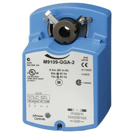 Johnson Controls Electric Actuator, 80 in.-lb.-4 to 131F M9109-GGC-5