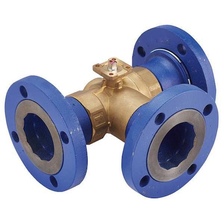 Johnson Controls Ball Valve, 3 Way, SS Trim, Flanged 2-1/2 VG18A5GU