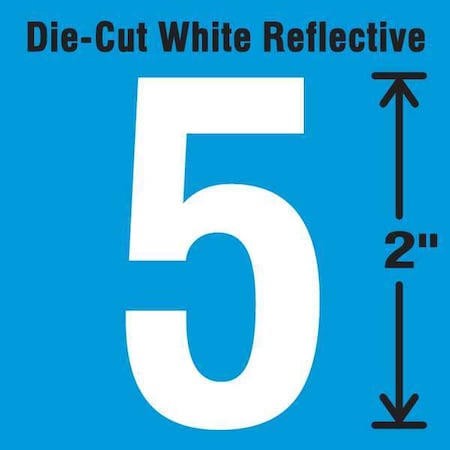 Stranco NumberLabel, Vinyl, 2inH, 1-1/4inW, PK5 DWR-2-5-5