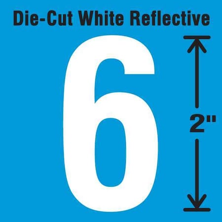 Stranco NumberLabel, Vinyl, 2inH, 1-1/4inW, PK5 DWR-2-6-5