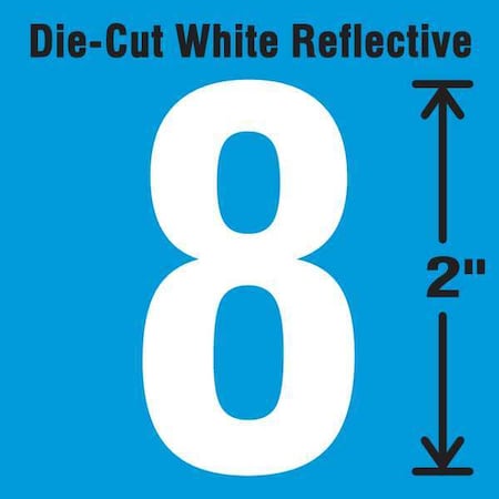Stranco NumberLabel, Vinyl, 2inH, 1-1/4inW, PK5 DWR-2-8-5