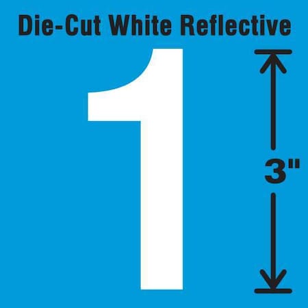 Stranco Number Label, Vinyl, 3 in H, 1-3/4 in W, PK5 DWR-3-1-5