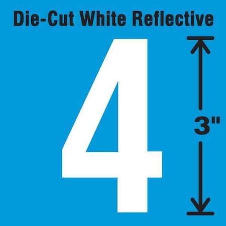 Stranco NumberLabel, Vinyl, 3inH, 1-3/4inW, PK5 DWR-3-4-5