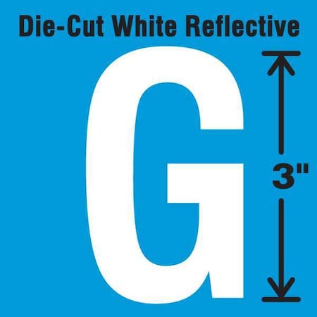Stranco LetterLabel, Vinyl, 3inH, 1-3/4inW, PK5 DWR-3-G-5
