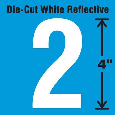 Stranco Number Label, Vinyl, 4 in H, 2-1/2 in W, 5PK DWR-4-2-5