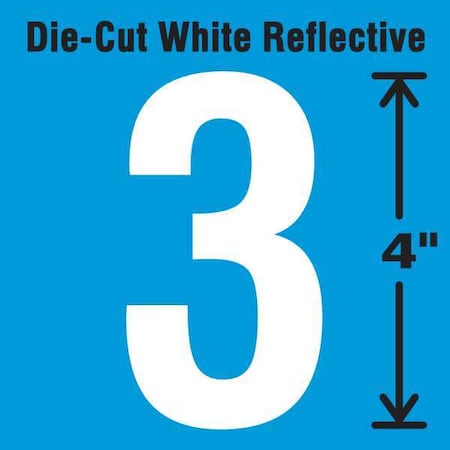 Stranco Number Label, Vinyl, 4 in H, 2-1/2 in W, PK5 DWR-4-3-5