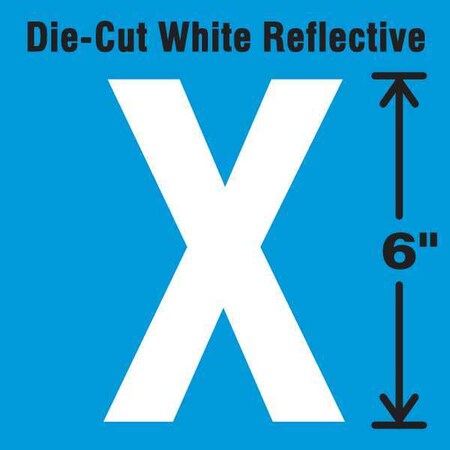 Stranco Letter Label, Vinyl, 6 in H, 2-3/4 in W DWR-6-X-EA