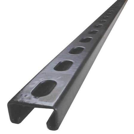 Calbond Single Channel Strut, Slotted, Steel, Galvanized, 9/16 in x 1-1/8 in Hole Size, Black PV0000B52SH