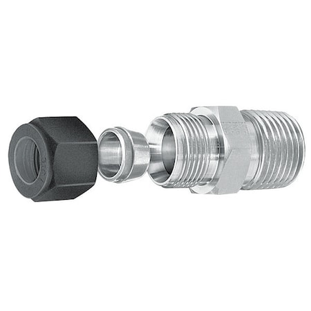 Parker 1/2" x 3/8" Straight Connector SS Compressoin Connector 8-6 XHBZ-SS