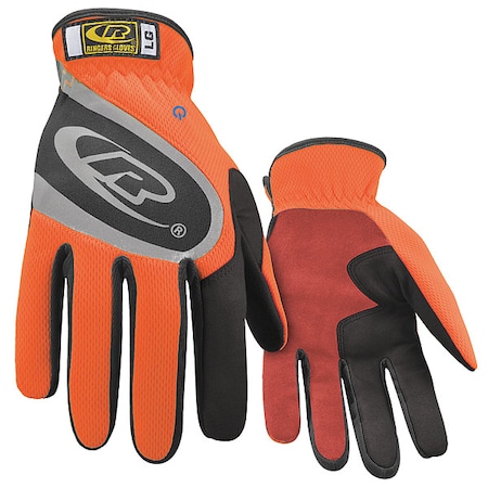 Ringers Gloves Turbo Plus Mechanics Gloves, Synthetic Leather Palm, Polyester Mesh Back, XL, Orange 116-11
