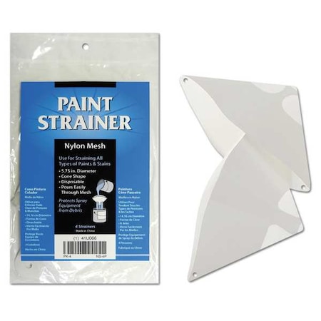 Deroyal Cone Paint Strainer, Nylon Mesh, PK4 NS-4P