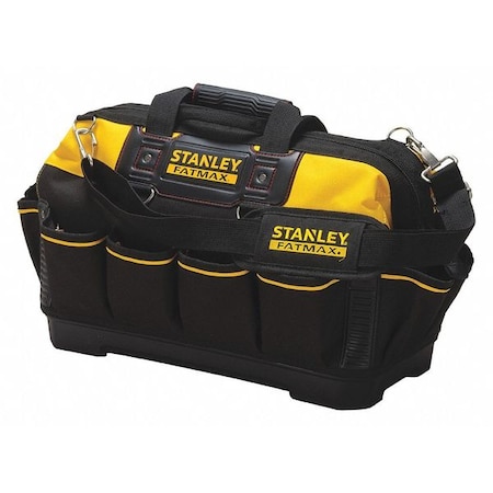 Stanley FatMax Tool Bag, 18 in., Yellow/Black, Rugged 600 x 600 Denier Polyester, 16 Pockets 518150M
