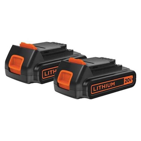 Black & Decker 20V MAX* 1.5 Ah Lithium Ion Battery 2-Pack LBXR20-OPE2