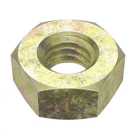 Zoro Select Jam Nut, 3/8"-24, Carbon Steel, Grade A, Zinc Yellow, 15/64 in Ht, 100 PK U11370.037.0001
