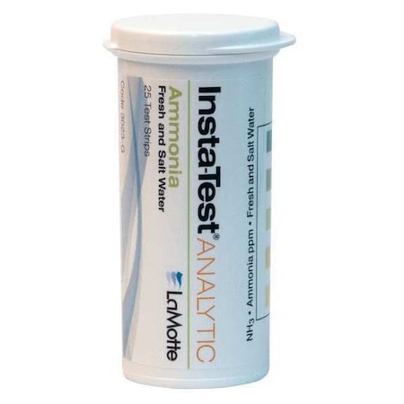 Lamotte Test Strips, Ammonia, 0-6ppm, PK25 3023-G