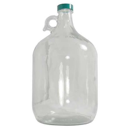 Qorpak Jug, 1.92 L Capacity - mL, 64 fl oz Capacity - oz, Screw On Closure, Glass, clear, 10.43 in H GLC-01408