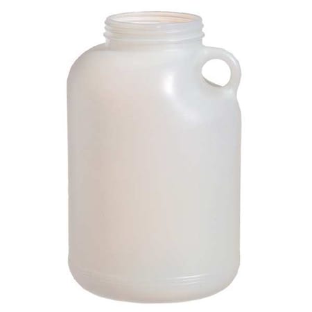 Zoro Select Jug, 3.84 L Capacity - mL, 1 gal Capacity - oz, Screw On Closure, HDPE, Blow Molded Handle, White PLC-06548