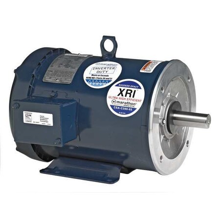 Marathon 3-Phase General Purpose Motor, 5 HP, 184TC Frame, 575 Voltage, 1760 Nameplate RPM 184TTFW16029