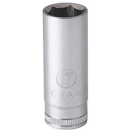 Gearwrench 3/8" Drive, 17mm Metric Socket, 6 Points, drive 6pt Deep, metric, 3/8in, 17mm 80399