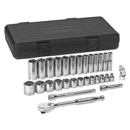 Gearwrench 3/8" Drive Mechanic Socket Set, SAE, 30 pcs, Standard and Deep Socket Set, 30 Pc. 80569
