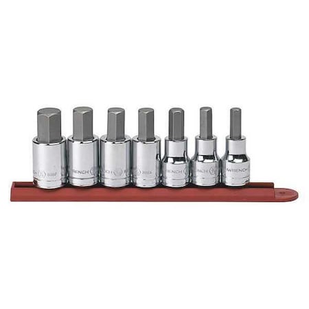 Gearwrench 7 Piece 1/2" Drive Hex Bit SAE Socket Set 80721