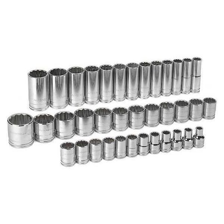 Gearwrench 37 Piece 1/2" Drive 12 Point Standard & Deep Metric Socket Set 80730