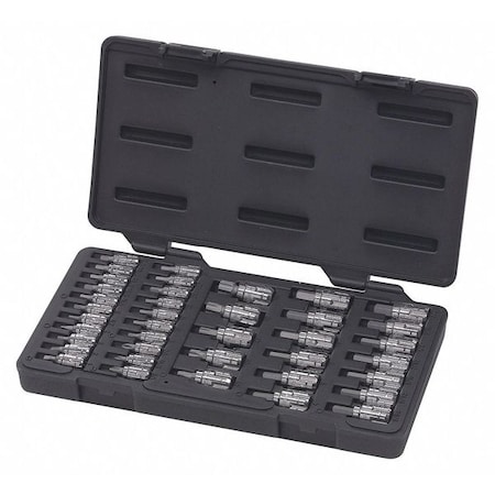 Gearwrench 39 Piece Socket Set, 1/4" & 3/8" Drive Pass-Thru, Includes- Standard Hex, Slotted, Phillips, Torx Bit, SAE/Metric 890040