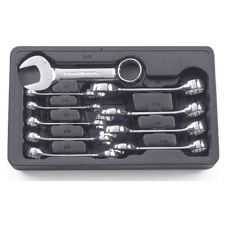 Gearwrench 10 Piece 12 Point Stubby Combination SAE Wrench Set 81905