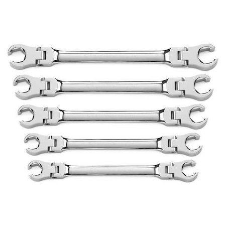 Gearwrench 5 Piece Flex Head Flare Nut SAE Wrench Set 81910