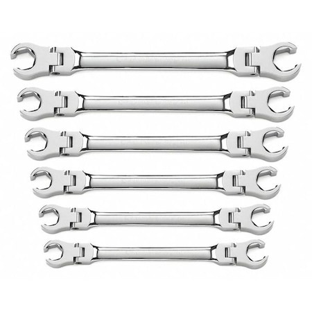Gearwrench 6 Piece Flex Head Flare Nut Metric Wrench Set 81911D