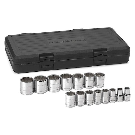 Gearwrench 15 Piece 1/2" Drive 12 Point Standard SAE Socket Set 80731