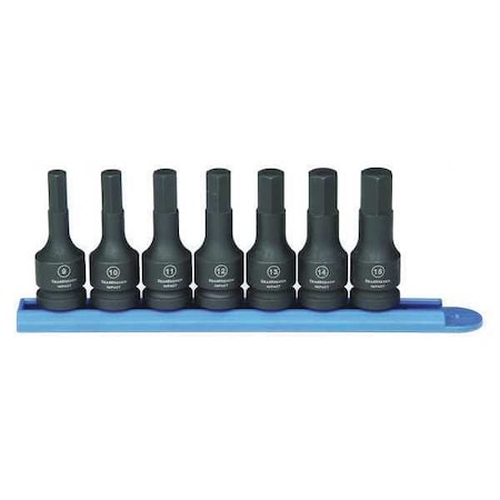 Gearwrench 7 Piece 1/2" Drive Hex Bit Impact Metric Socket Set 84940