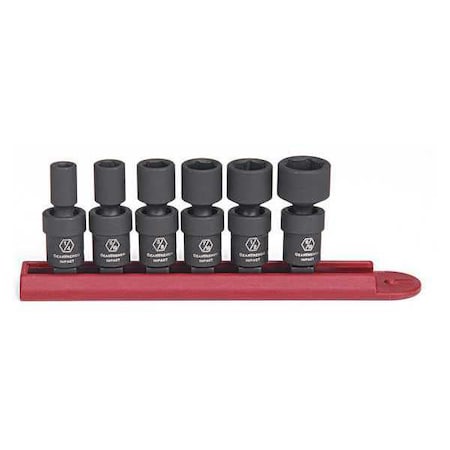 Gearwrench 6 Piece 1/4" Drive 6 Point Standard Universal Impact SAE Socket Set 84904