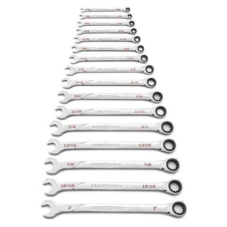 Gearwrench 16 Piece 120XP Universal Spline XL Ratcheting Combination SAE Wrench Set 86451