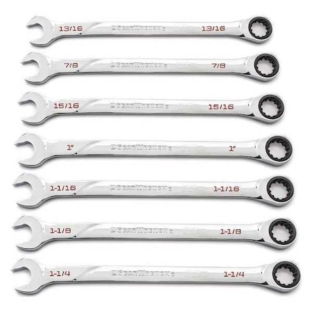 Gearwrench 7 Piece 120XP Universal Spline XL Ratcheting Combination SAE Wrench Set 86452