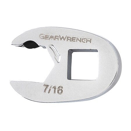 Gearwrench 3/8" Drive, SAE Dr Ratcheting Crowfoot Wrench, 3/8, 7/16in Ratcheting Open End, Full Polish Chrome 89121
