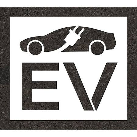 Rae Pavement Stencil, Combination Set, Electric Car Logo, 36 in Character Height, Not Applicable Font STL-108-53613