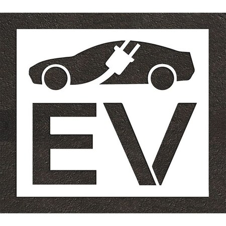 Rae Pavement Stencil, Combination Set, Electric Car Logo, 48 in Character Height, Not Applicable Font STL-116-54813