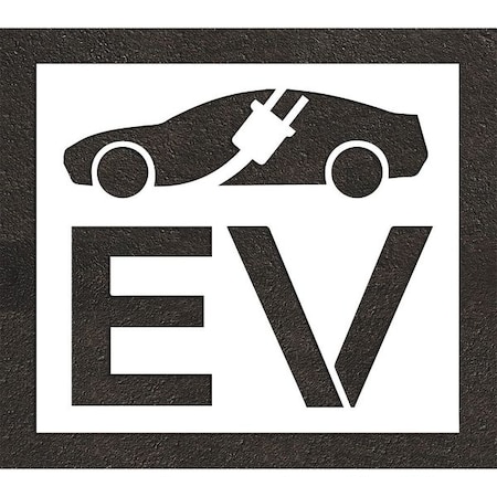 Rae Pavement Stencil, Combination Set, Electric Car Logo, 48 in Character Height, Not Applicable Font STL-108-54813