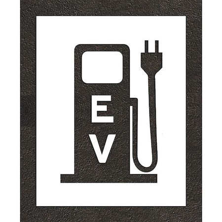 Rae Pavement Stencil, Combination Set, Electric Car Logo, 24 in Character Height, Not Applicable Font STL-116-52414