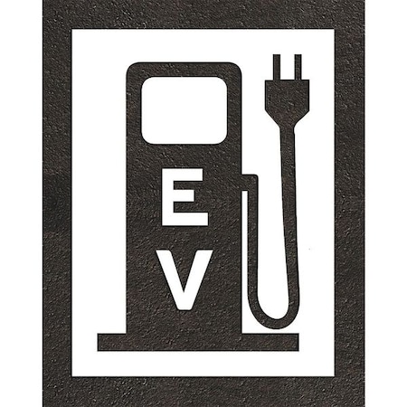 Rae Pavement Stencil, Combination Set, Electric Car Logo, 48 in Character Height, Not Applicable Font STL-116-54814