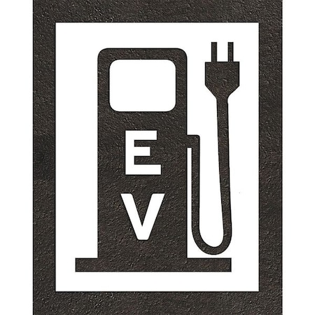 Rae Pavement Stencil, Combination Set, Electric Car Logo, 48 in Character Height, Not Applicable Font STL-108-54814