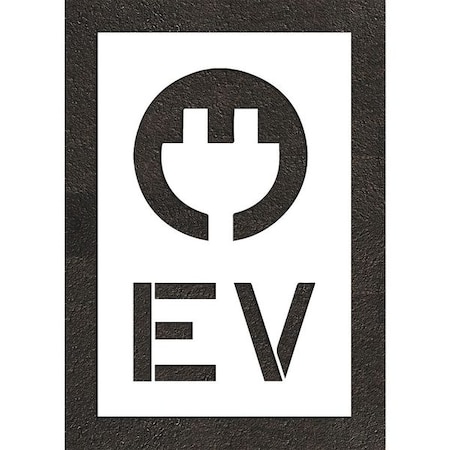 Rae Pavement Stencil, Combination Set, Electric Car Logo, 36 in Character Height, Not Applicable Font STL-116-53615